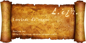 Levius Ányos névjegykártya